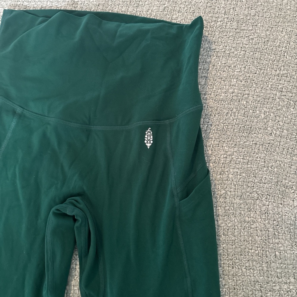 Free People Forest Green High-Waist Leggings